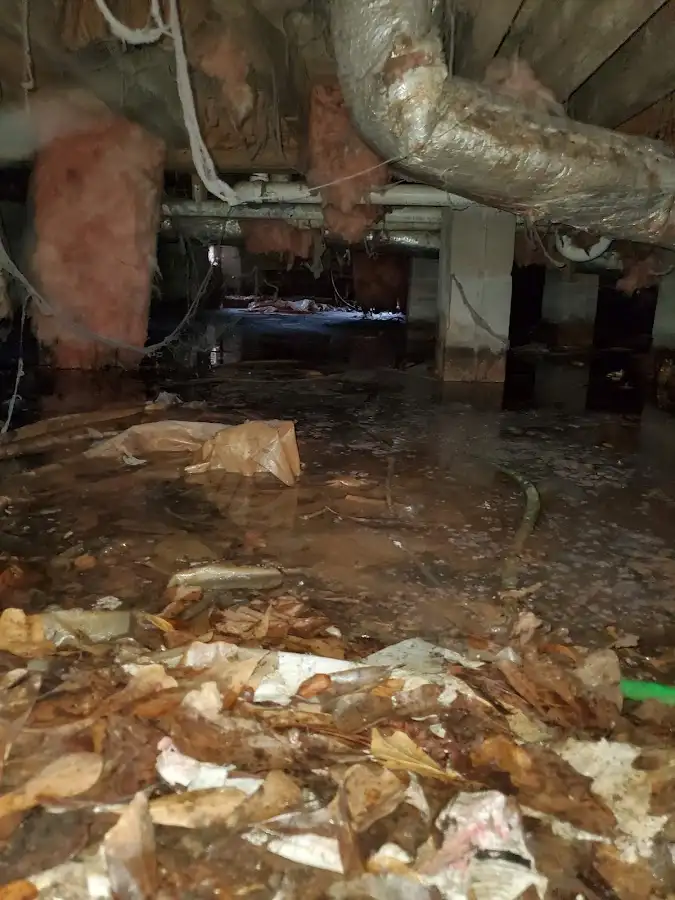 Crawl space flood assessment for Commercial Water Damage Restoration in Archdale